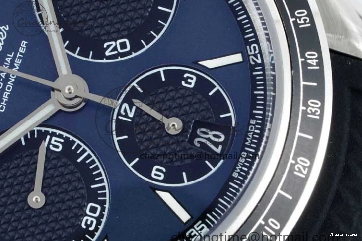 0601 SportInspired Speedmaster Racing Master SS HKF Best Edition Blue Black Dial on Black Rubber Strap A 7817